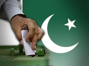 A ballot paper being inserted in the ballot box in Pakistan General Elections 2013